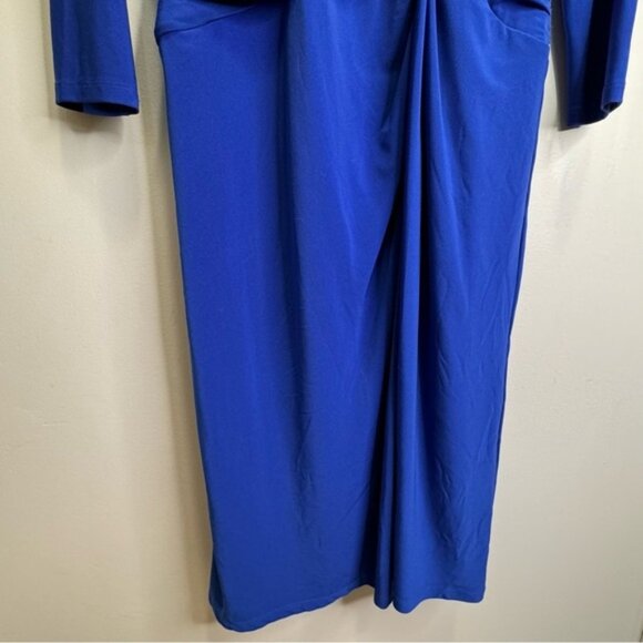 Lauren Ralph Lauren Vneck Faux Wrap Long Sleeve Midi Dress Size 10 - Picture 4 of 8
